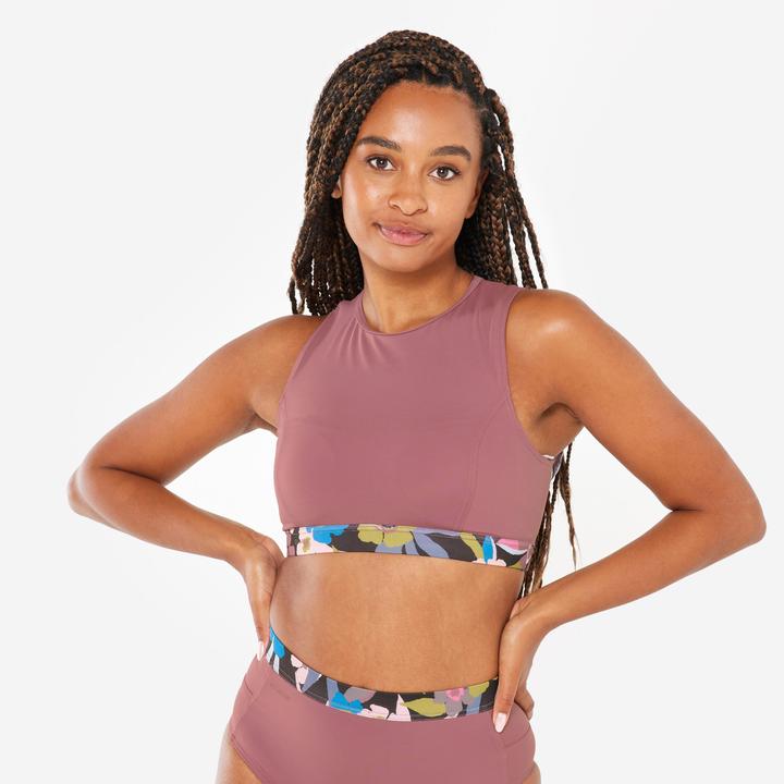 Actual product image Olaian Bikini-Oberteil Bustier Damen - Carla violett/rosa (80 C)