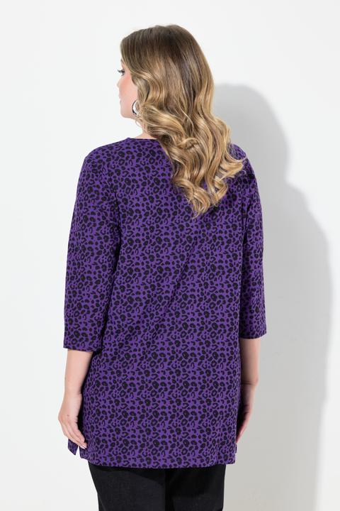 Produktbild Miamoda Longshirt, Leomuster, Glitzer-Statement, 3/4-Ärmel (44)