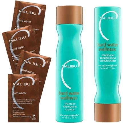 Immagine prodotto Malibu Kit per il trattamento del benessere dell'acqua dura 9 oz di shampoo 9 oz di balsamo e 0,17 di (Set per la cura dei capelli)