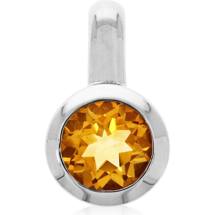 Xen, Kettenanhänger, Anhänger mit 7 mm Citrin ca. 1,25 ct., (925 Sterling Silber)