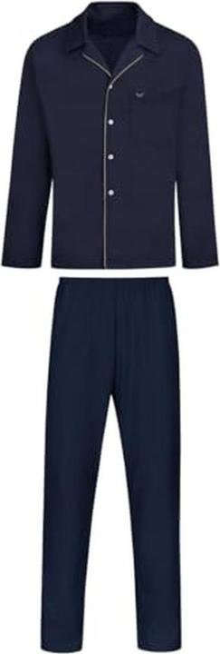 Trigema Chique Pyjama with Button Closure, Elegant Contrast Collar, Classic Cut (XL)