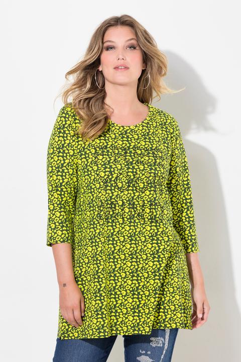 Produktbild Miamoda Longshirt, Leomuster, Glitzer-Statement, 3/4-Ärmel (44)