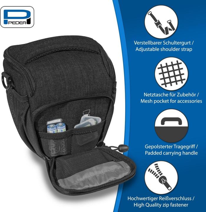 Produktbild Pedea Kameratasche Gr. M FASHION Foto Tasche, schwarz (Kamera Schultertasche)