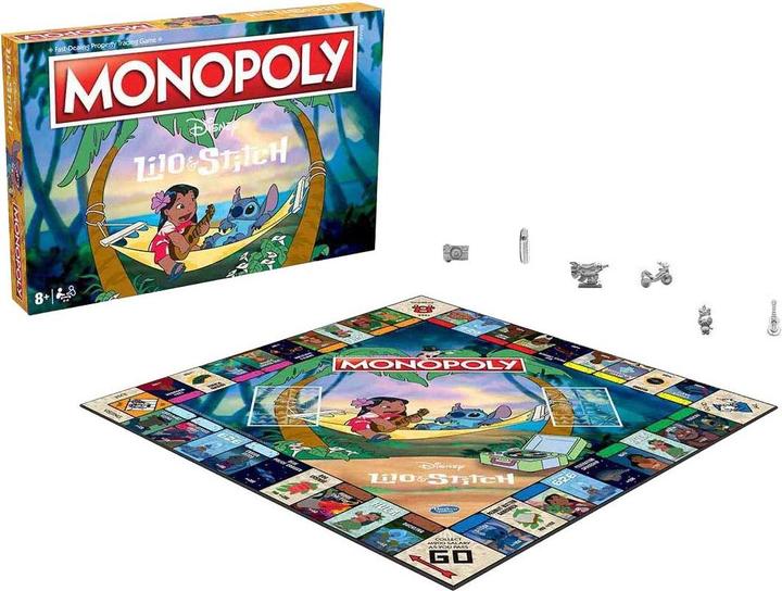 Actual product image Winning Moves Lilo and Stitch Monopoly Board Game, Embark on an out of this world journey with Lilo (English)