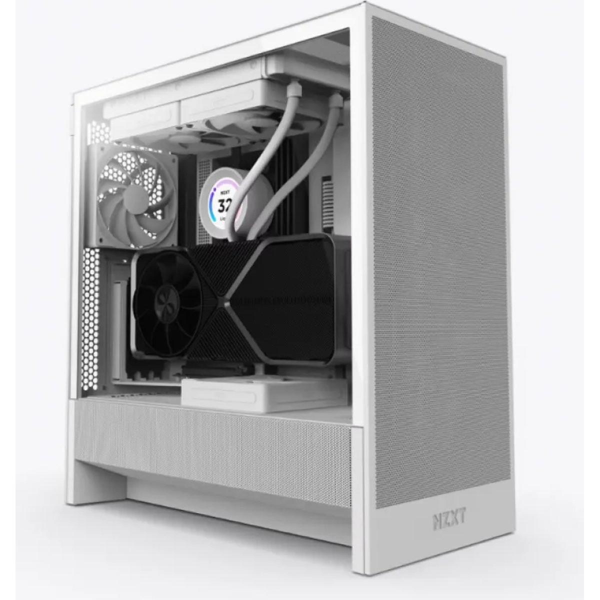 NZXT H5 Flow (2024) Wit - Midtowermodel (CC-H52FW-01) (ATX), PC Gehäuse, Weiss