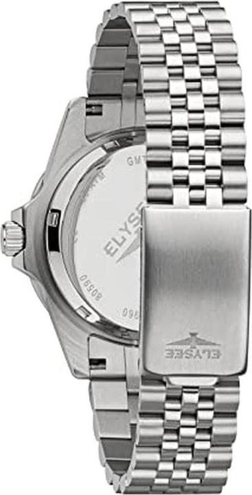 Actual product image Elysee GMT Pro Second Time Zone, Screw-Down Crown, Luminous Hands, Date Display (Analogue wristwatch, 40 mm)