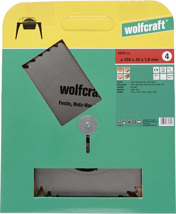 Produktbild wolfcraft Tischkreissägeblatt CV, Serie rot, Ø 400 mm