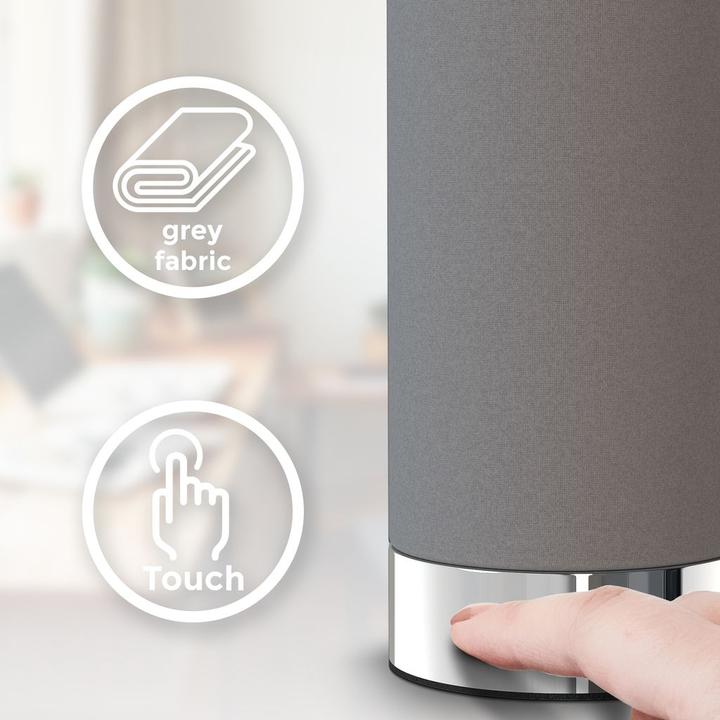 Produktbild B.K.Licht Tischleuchte, chrom-grau, 1xE14/40W max. exkl. (E14)