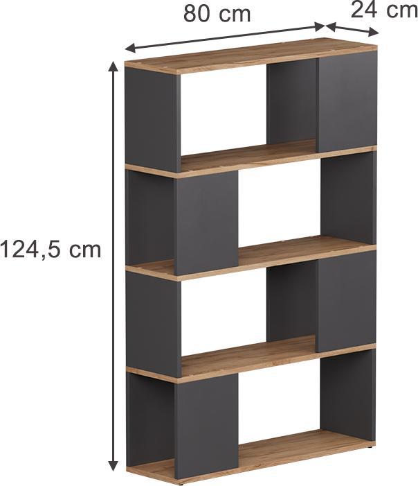 Actual product image Vicco Raumteiler Eneos, Anthrazit/Goldkraft Eiche, 80 x 124.5 cm