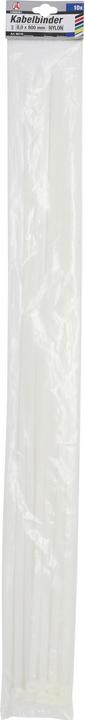 Image du produit BGS Assortiment de colliers plastique blanc 8,0 x 800 mm 10 pièces (Serre-câbles en plastique, 800 mm, 10 pcs)