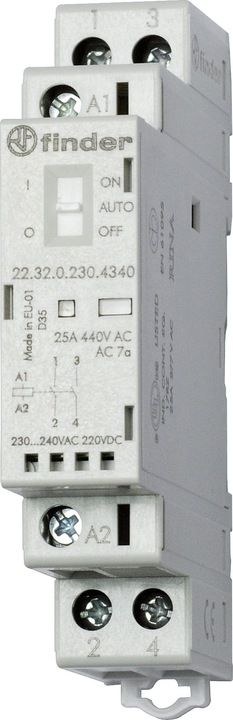 Produktbild Finder Installationsschütz 230VAC/DC,2S,LED 22.32.0.230.4340