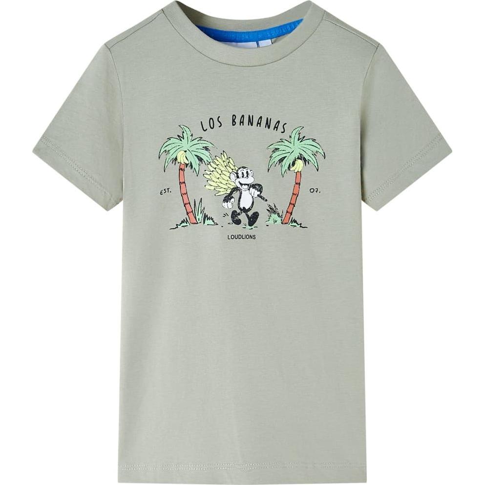 VidaXL, Jungen, Shirt, Kinder-T-Shirt Helles Khaki 92,Material: 100, Grün, (92)