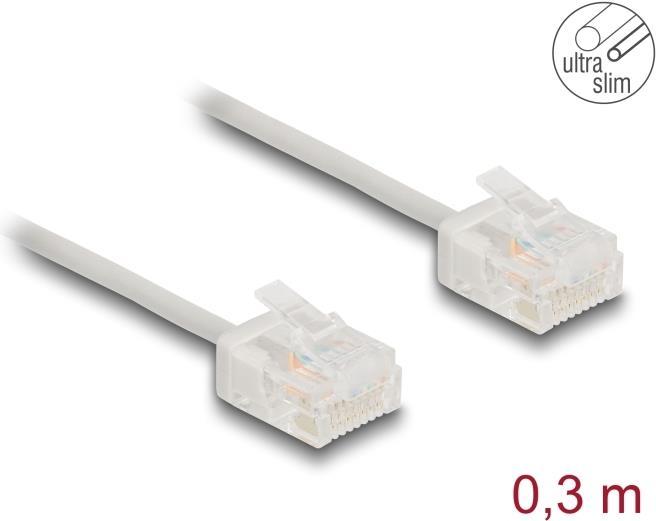 Produktbild Delock RJ45 Netzwerkkabel Cat.6 UTP Ultra Slim 0,3 m grau mi (U/UTP, CAT6, 0.30 m)