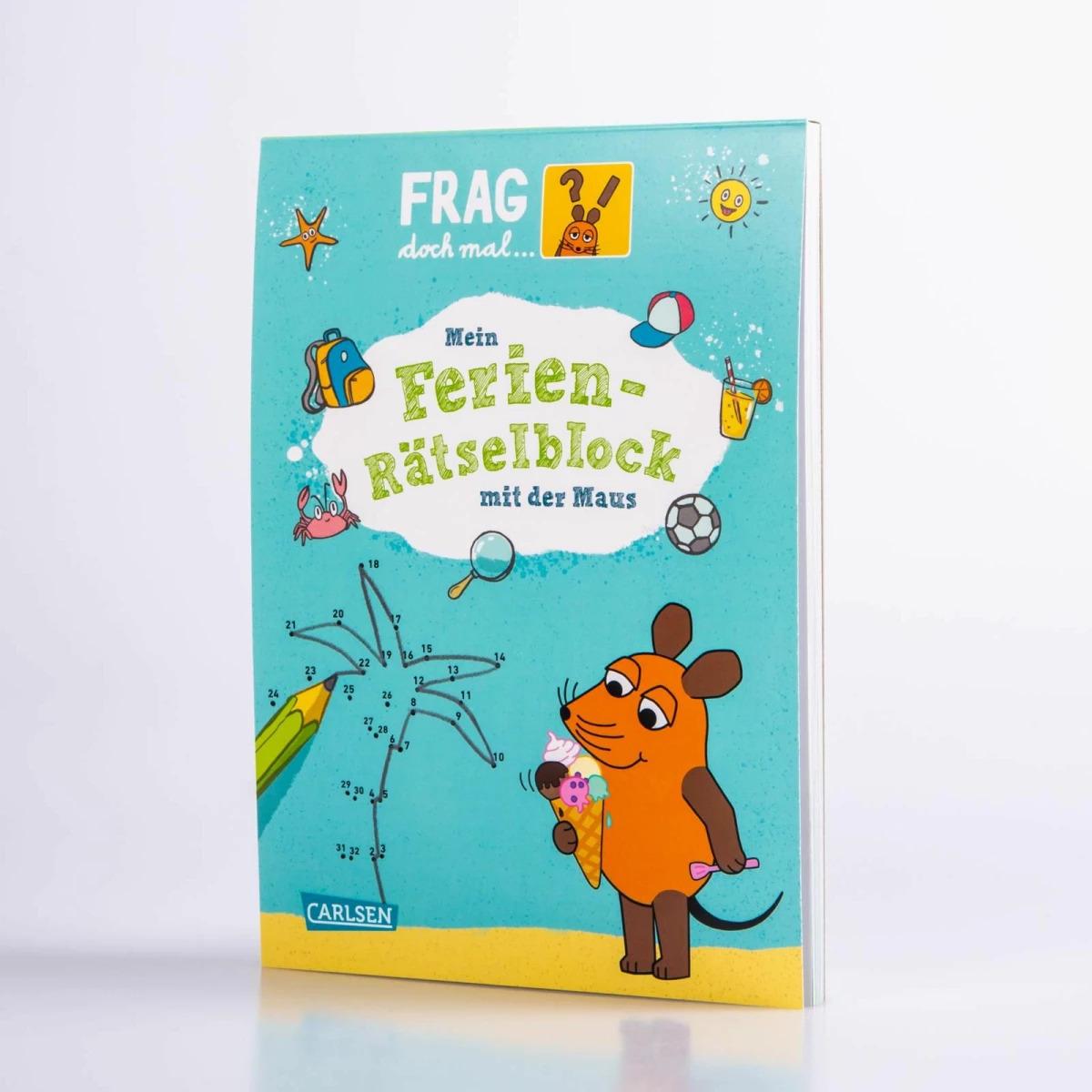 Thumbnail - Frag doch mal... die Maus!: Mein Ferien-Rätselblock mit der Maus, Kinderbücher von Anna Himmel, Jennifer Coulmann