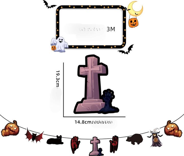 Produktbild Out of the blue Halloween Partydeko gruslige Papiergirlande