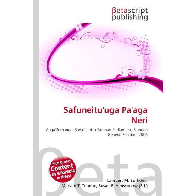 Safuneitu'uga Pa'aga Neri, Fachbücher