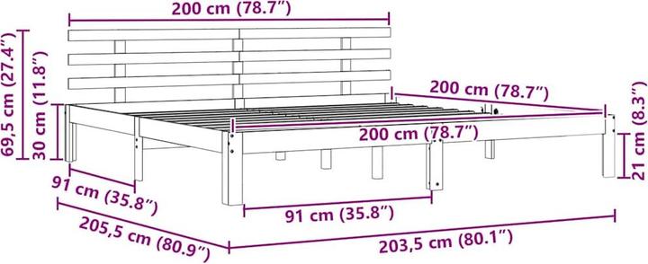 Immagine prodotto vidaXL Letto (200 x 200 cm)