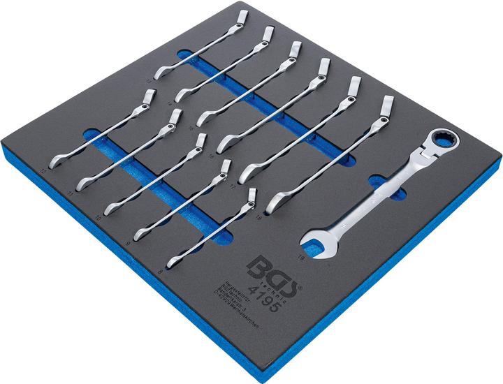 Immagine prodotto BGS Inserto per carrello da officina 2/3: Set di chiavi a cricchetto angolari SW 8 - 19 mm 12 pz.
