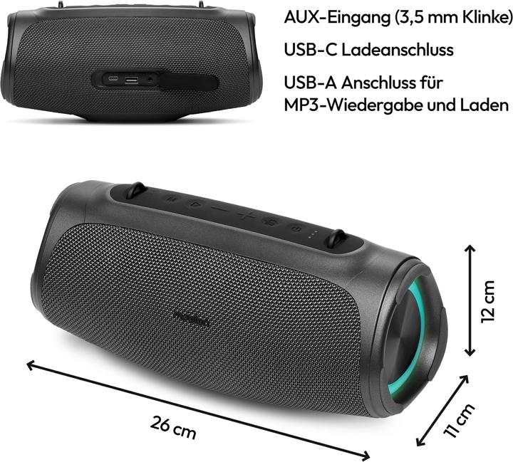 Produktbild Medion LIFE® P61746 Tragbarer Bluetooth® Lautsprecher (42 h, Batteriebetrieb)
