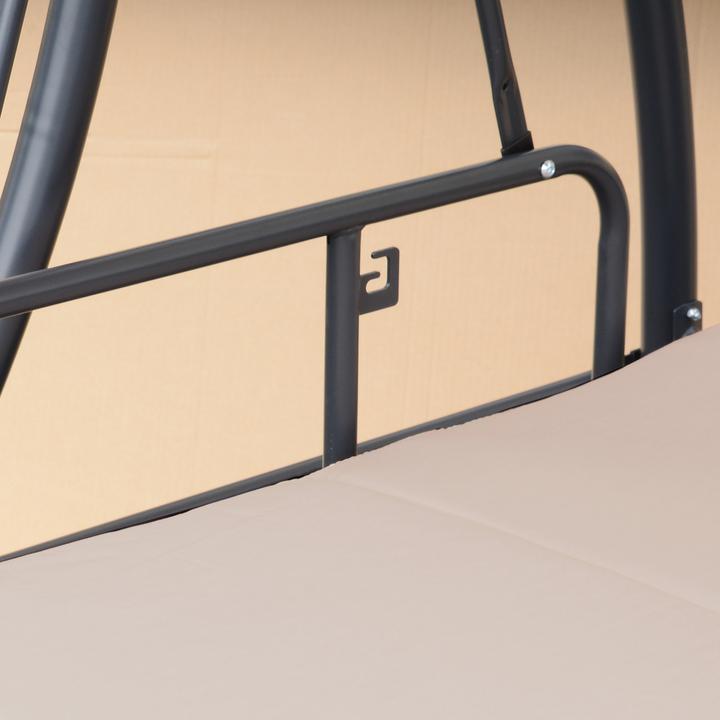 Immagine prodotto Outsunny Hollywoodschaukel Stahl, Polyester Beige+Schwarz