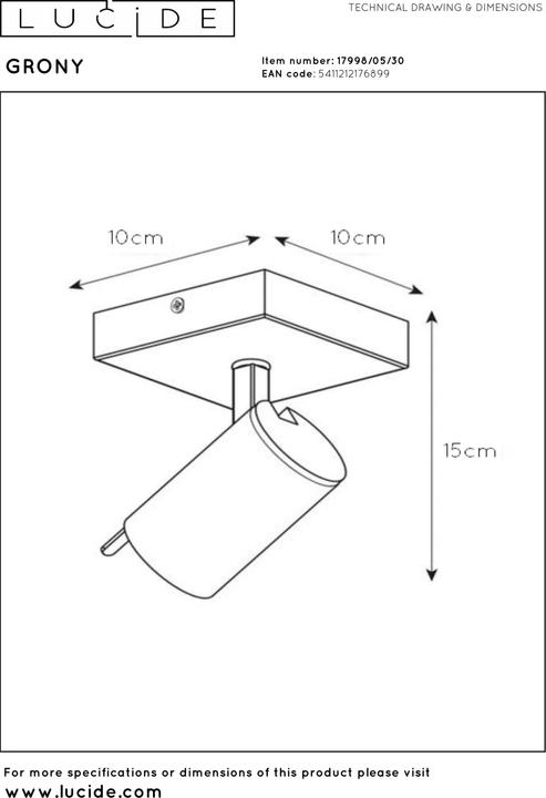 Immagine prodotto Lucide Grony (320 lm, GU10)