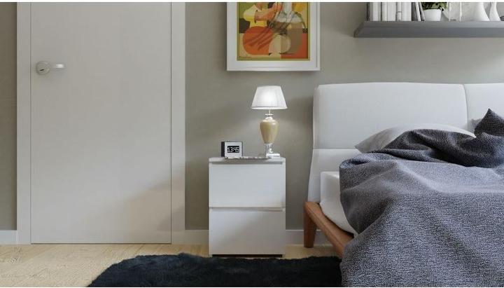Produktbild Topeshop Schrank W2 Nachttisch 2 Schubladen Weiss Matte
