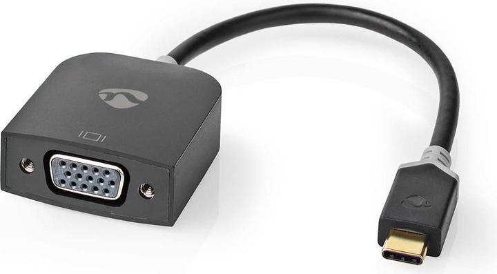 Productafbeelding Nedis USB-adapter USB 3.2 Gen 1 USB-CT male VGA female 0,20 m rond Verguld PVC Antraciet Verpac (USB Type-C, 20 cm)