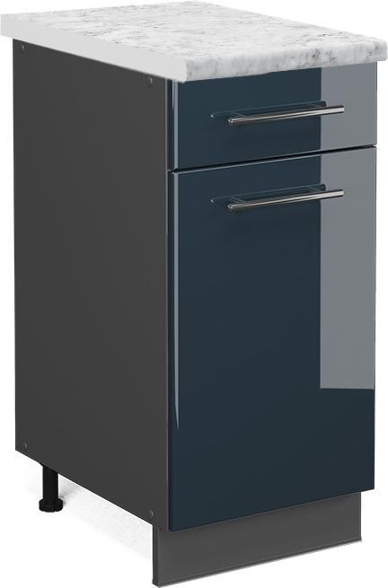 Anthrazit, Dunkelblau hochglanz, Marble-Weiss