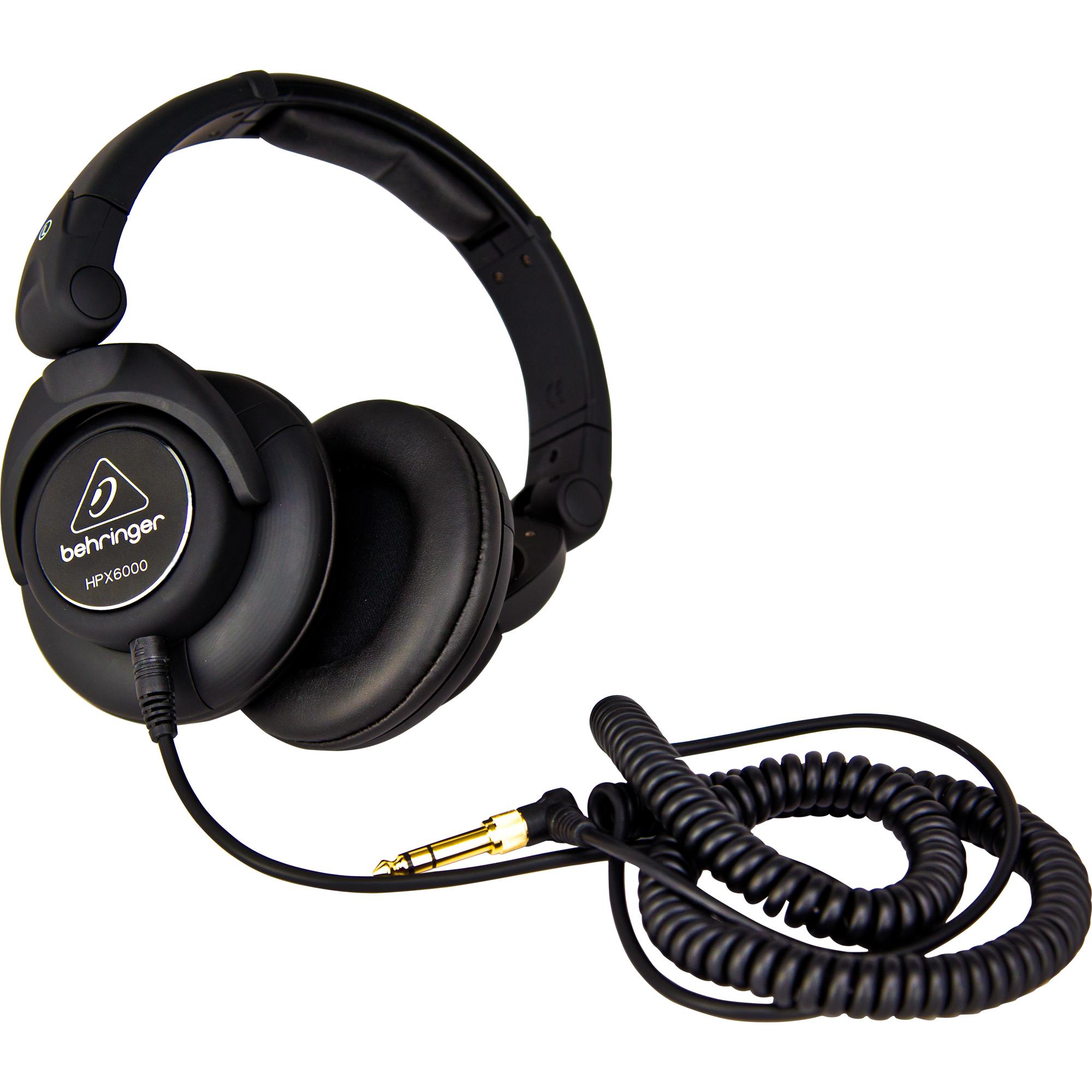 Behringer HPX6000 DJ-Kopfhoerer (keine Geräuschunterdrückung, Kabelgebunden), Kopfhörer, Schwarz