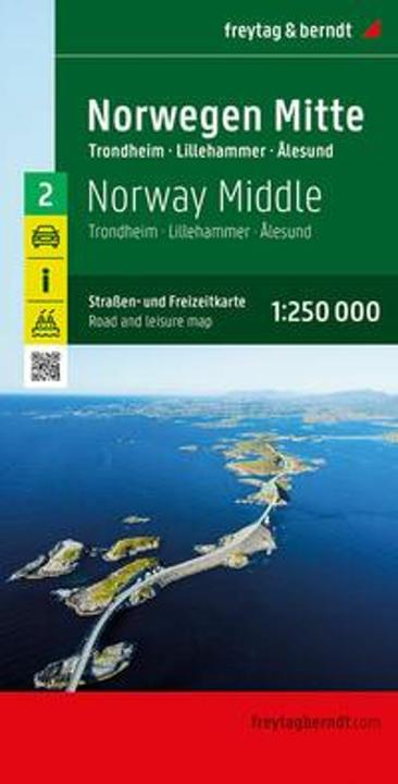 Norway Centre, road and leisure map 1:250,000, freytag & berndt (freytag & berndt, German, Spanish, French, Norwegian, Czech, Dutch, Hungarian, Italian, English, Slovak)
