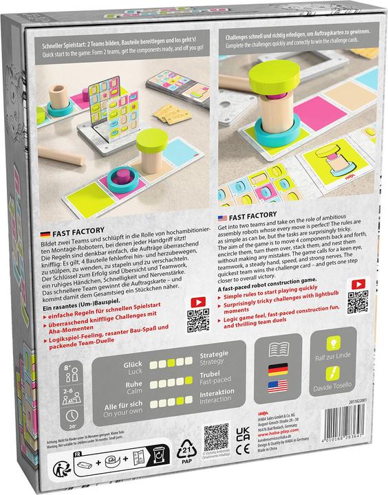 Produktbild Haba Fast Factory (d) (Deutsch, 2 - 6 Spieler)