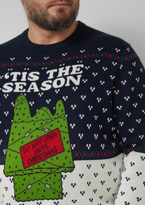 Produktbild s.Oliver Strickpullover Weihnachtspullover aus reiner Baumwolle mit Peanuts®-Motiv (3XL)