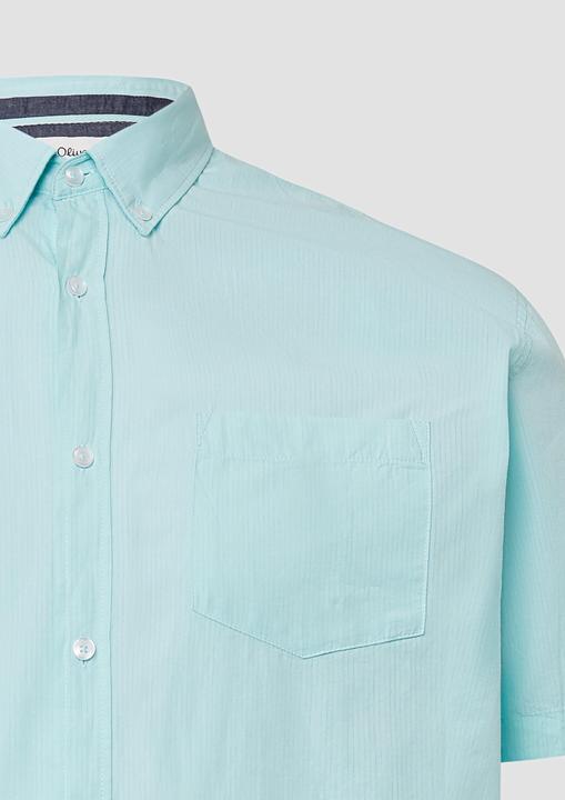 Actual product image S.Oliver Hemd Regular Fit: Kurzarmhemd mit Struktur-Streifen und Button-Down-Kragen (4XL)