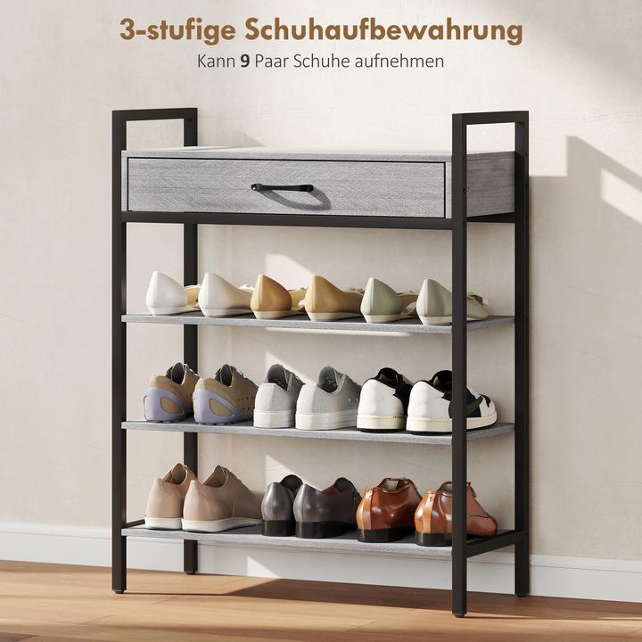 Produktbild Homcom Schuhregal Spanplatte, Metall Grau (30 x 30 x 87.60 cm)