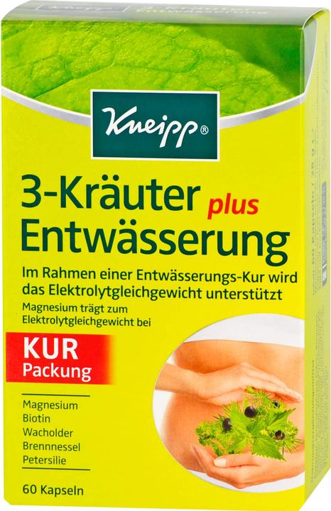 Actual product image 3-Herbs Drainage plus Capsules, 60 Capsules (60 Piece, Capsules)