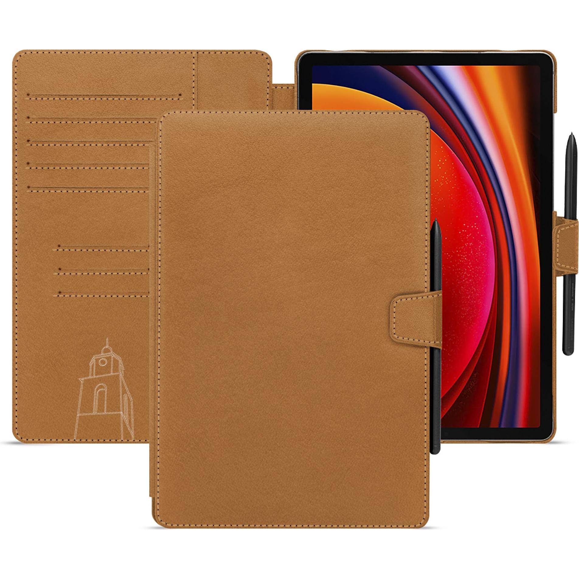 Noreve Lederschutzhülle Samsung Galaxy Tab S9 (Galaxy Tab S9), Tablet Hülle, Braun