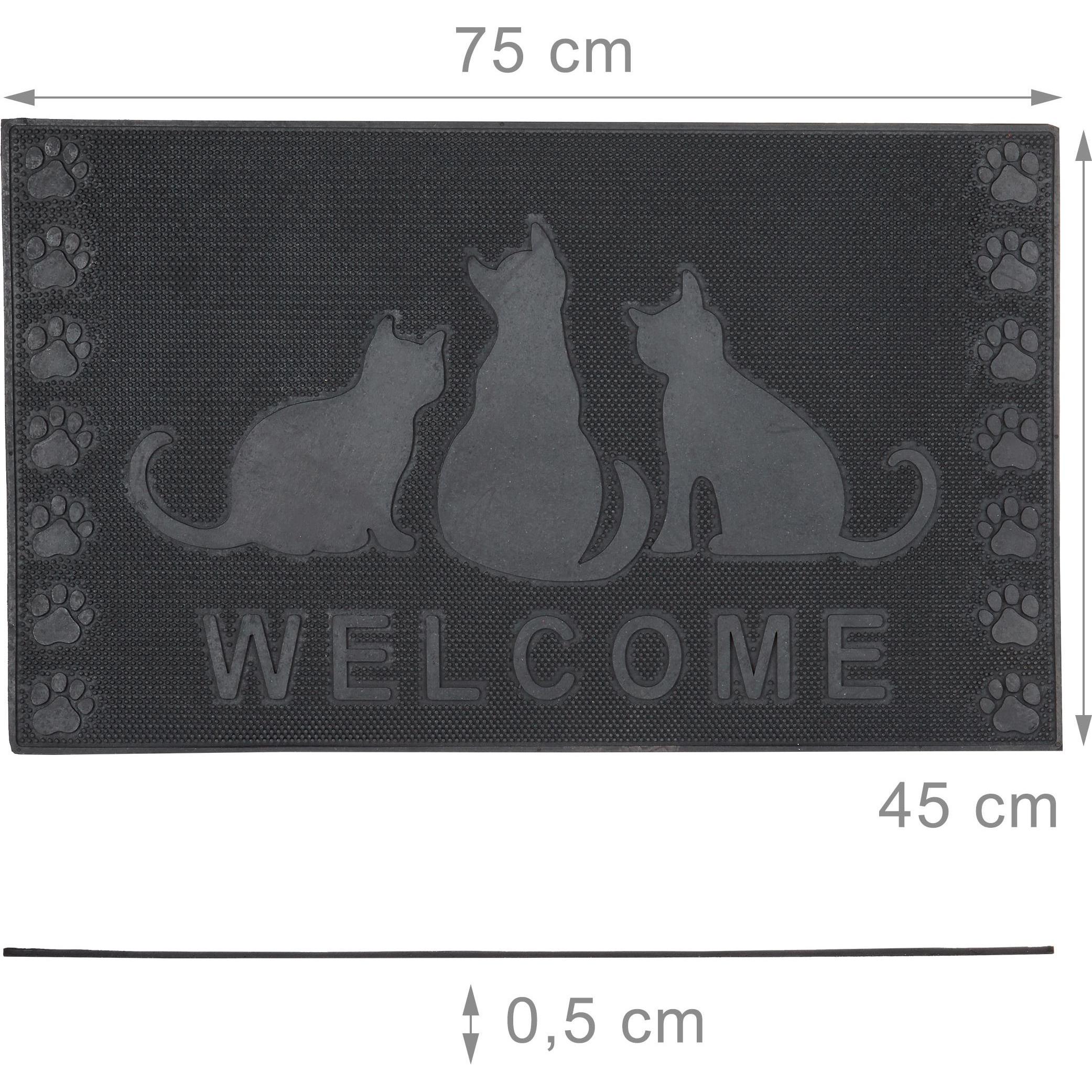 Thumbnail - Relaxdays, Fussmatte, Fussmatte Gummi (75 x 45 x 0.5 cm)