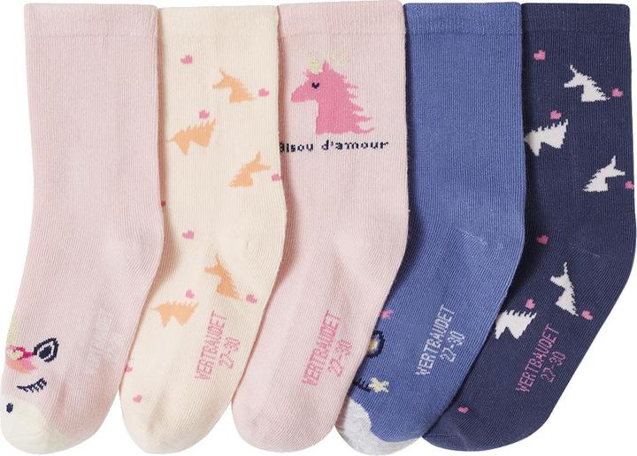 Immagine prodotto Vertbaudet 5er-Pack Mädchen Socken mit Einhorn (Confezione da 5 pezzi, 35, 38)
