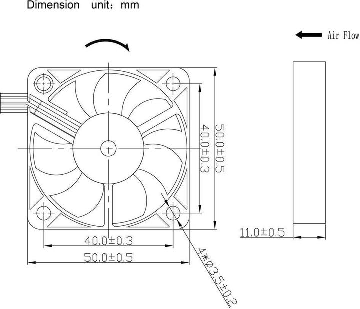 Actual product image Tru Components TC-MX5010-12V0.05A Axial fan 12 V/DC 16.8 m³/h (L x W x H) 50 x (50 mm)