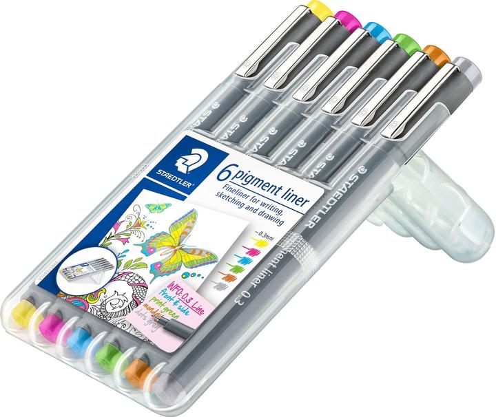 Productafbeelding Staedtler pigmentliner 308 Fineliner (Zwart, 6x)