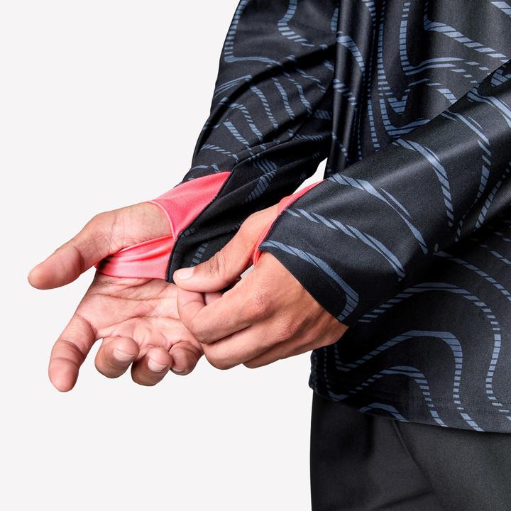 Produktbild Kipsta Damen/Herren Fussball Sweatshirt 1/2 Zip - VIRALTO Wave schwarz/rosa (XL)