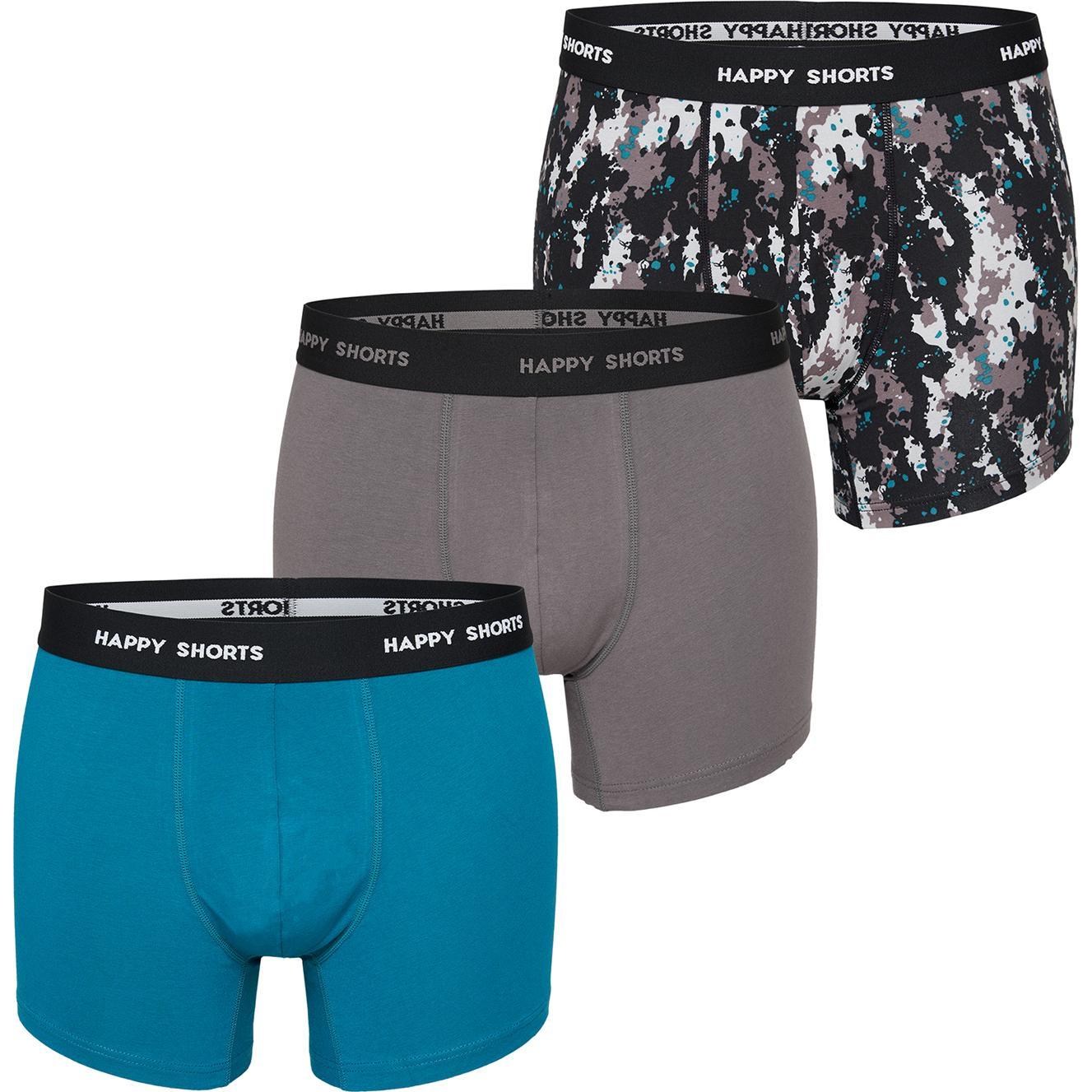 Happy shorts, Herren, Unterhosen, Boxershort Casual Bequem sitzend, Mehrfarbig, (XXL, 3er Pack)