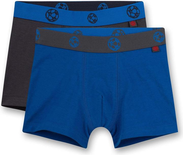 Produktbild Sanetta Jungen Hipshorts (Doppelpack) Blau und Dunkel Fussball (104, 2er Pack)