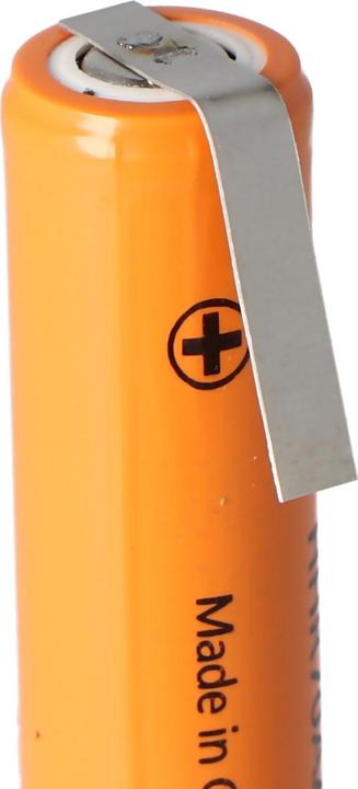 Actual product image Panasonic Sanyo HR-AAAU NiMH rechargeable battery Micro AAA Flat Top with soldering lug in U-shape (AAA, 730 mAh)