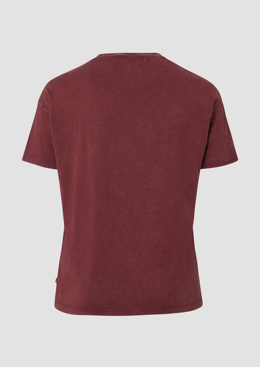 Produktbild S.Oliver T-Shirt Baumwollshirt mit Frontprint und überschnittener Schulter (52)