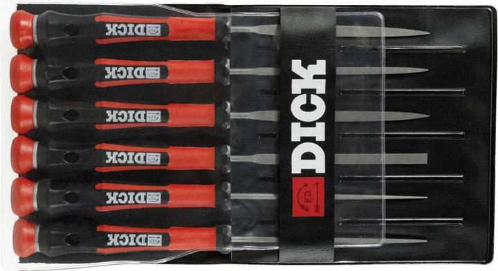 Productafbeelding Dick Naaldvijlset 6 stuks met handgrepen, 140 mm, knip 2 (Cut 2, 140 mm)