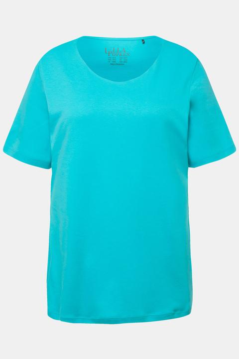Actual product image Ulla Popken Double Layer Rounded V-Neck Slim Fit Tee (50, 52)