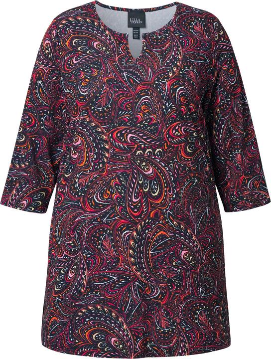 Produktbild Ulla Popken Longshirt, Paisley, A-Linie, Tunika-Ausschnitt, 3/4-Arm (56)