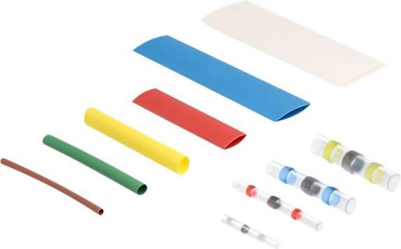 Actual product image Delock Heat shrink tubing with solder wire connector assortment box 308 pieces coloured (308 x)