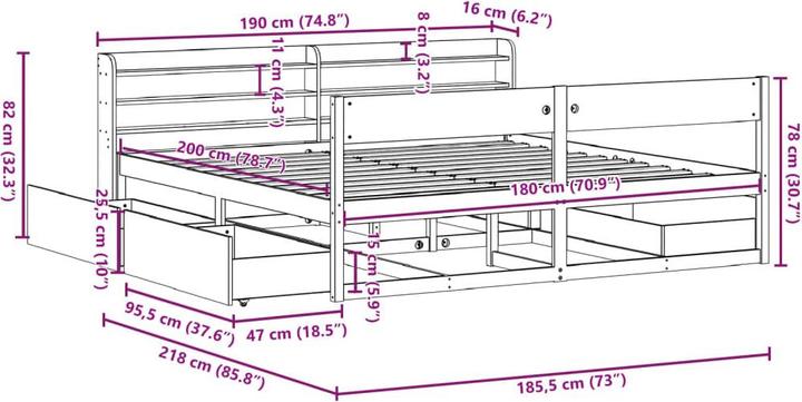 Image du produit vidaXL Bettgestell (180 x 200 cm)